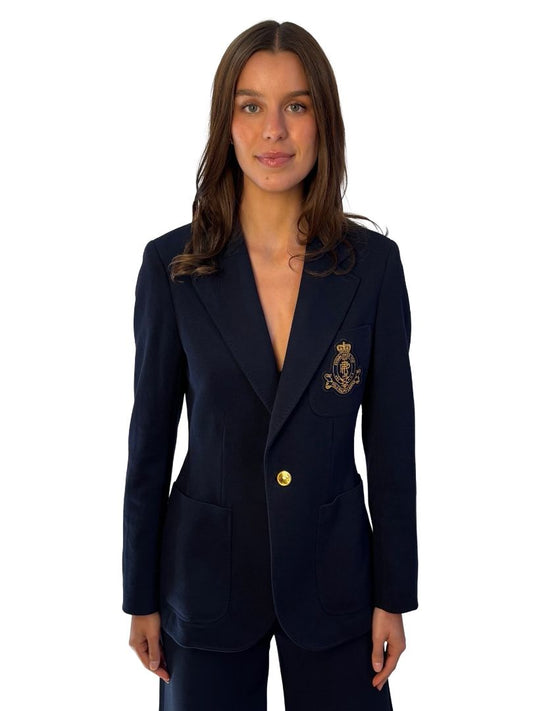 Polo Ralph Lauren Navy Logo Pocket Blazer. Size: 6