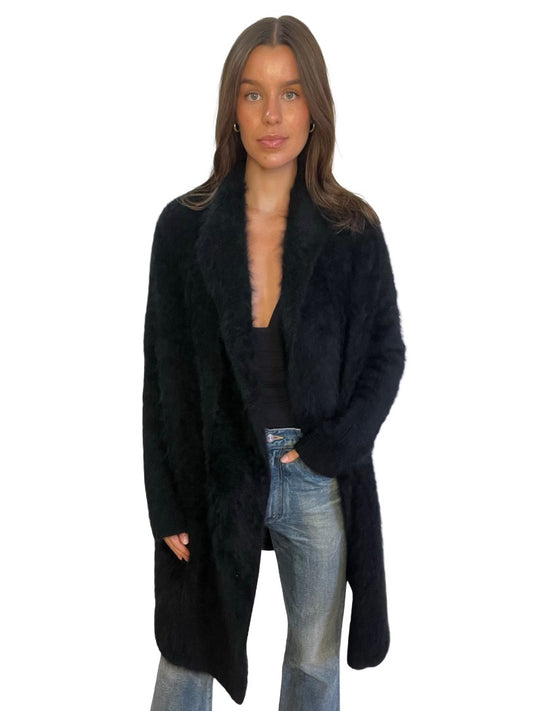 Scanlan Theodore Black Mohair Cardigan. Size: OS