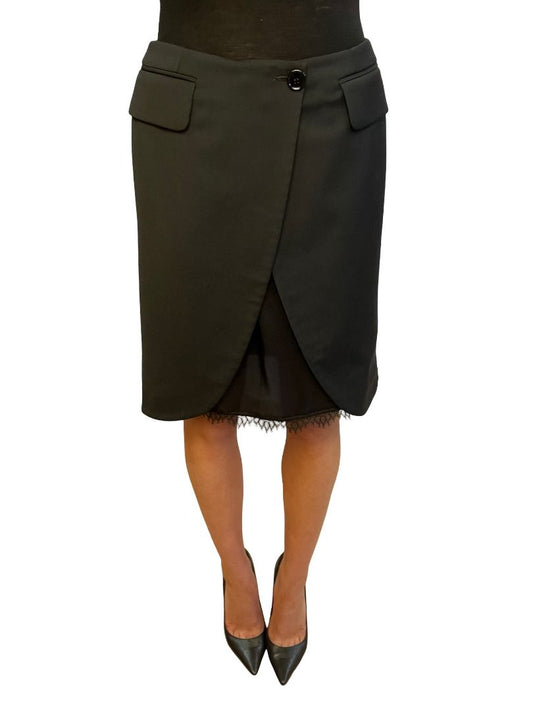 MM6 Maison Margiela Black Split Skirt. Size: 42