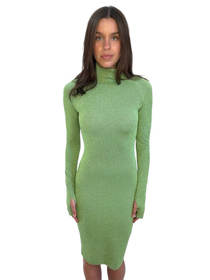 Camilla & Marc Green Textured Long Sleeve Dress. Size: 6