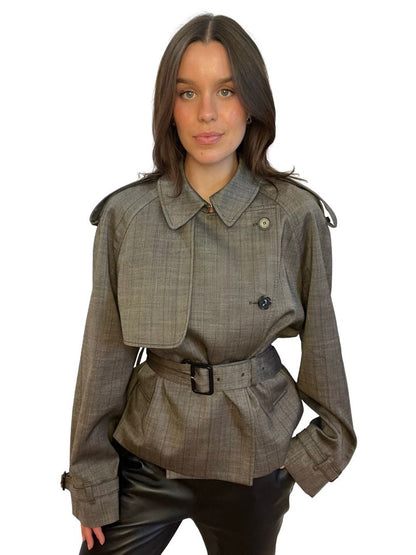 Stella McCartney Stone Tweed Double Breasted Jacket. Size: 38