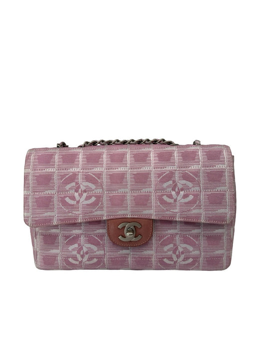 Chanel Pink *Ultra Rare* Travel Line Canvas Flap Bag. Size: Medium