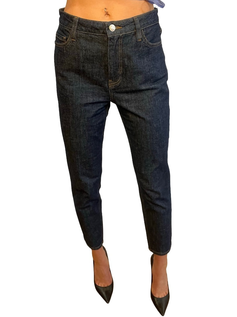 Scanlan Theodore Dark Blue High Rise Tapered Leg Jeans. Size: 25