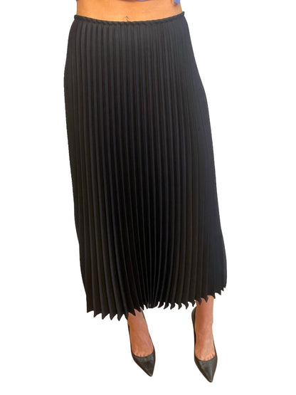 Scanlan Theodore Navy Pleated Maxi Skirt. Size: 8
