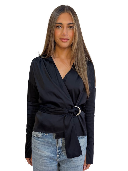 Manning Cartell Black Miami Heat Wrap Top. Size: 8