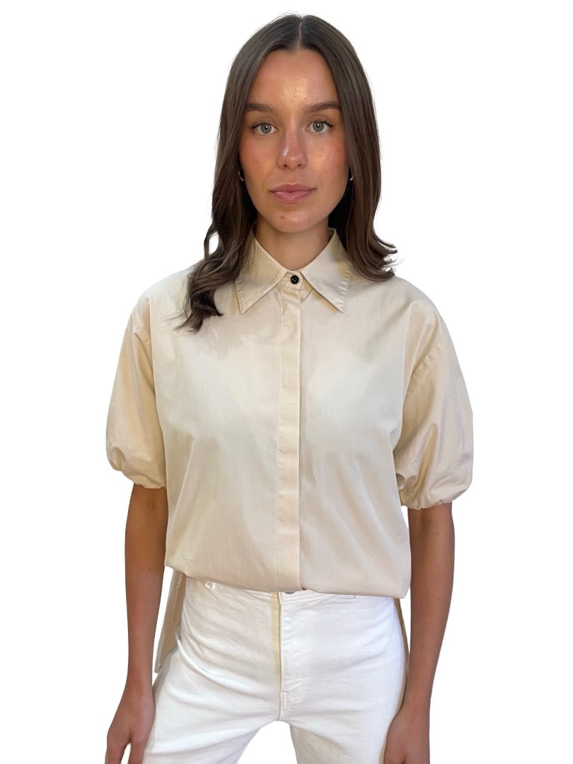 Esse Studios Beige Italian Cotton Shirt. Size: 10