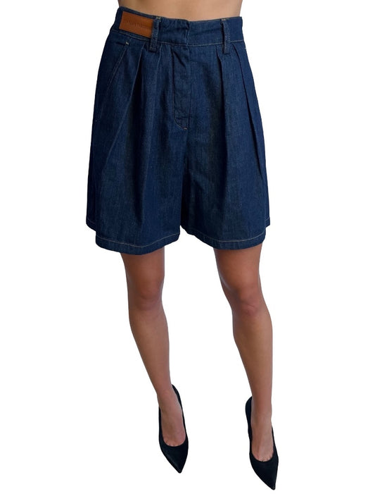 Scanlan Theodore Indigo Pleated Denim Shorts. Size: 6