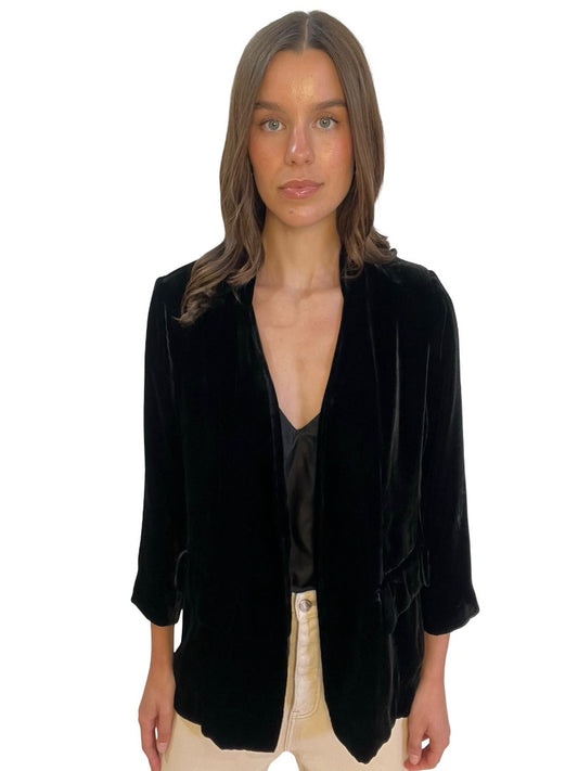 Ulla Johnson Black Velvet Jacket. Size: 4