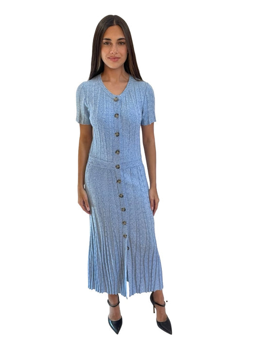 Altuzarra Blue Knit Button Down Maxi Dress. Size: S