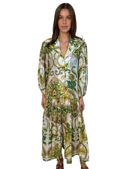 Alemais Neutral / Multi-Colour Octavia Shirt Dress. Size: 8