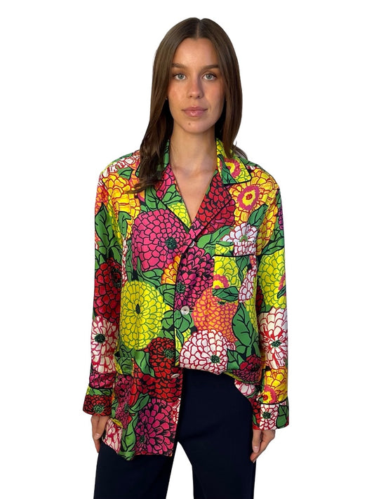 Gucci Multi-Colour Floral Print Shirt. Size: XS