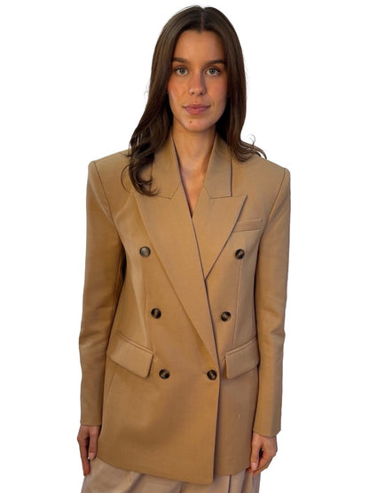 LEDORE Camel Wool Blend Ophelia Blazer. Size: 2