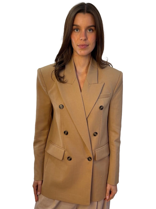 LEDORE Camel Wool Blend Ophelia Blazer. Size: 2