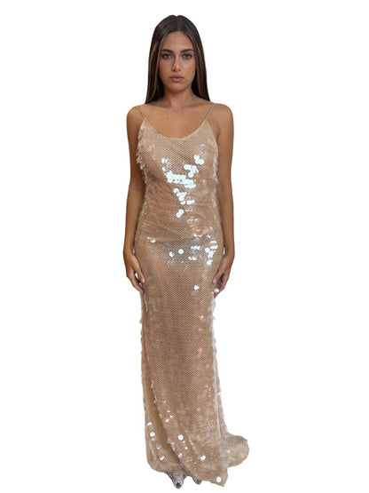 The New Arrivals Ilkyaz Ozel 'Gwyneth In Nue Au Soleil' Sequin Gown. Size: 36