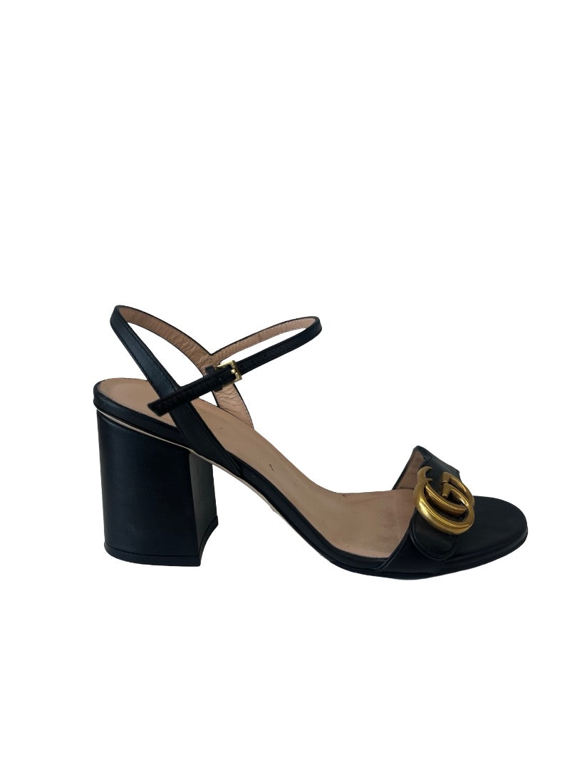Gucci Black Leather Block Heel. Size: 37