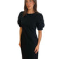 Max Mara Black Puff Sleeve Midi Dress. Size: 10