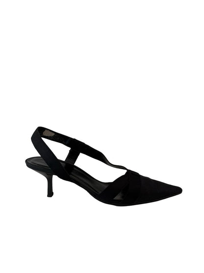 Gucci Black Cloth Slingback Kitten Heels. Size: 41 C