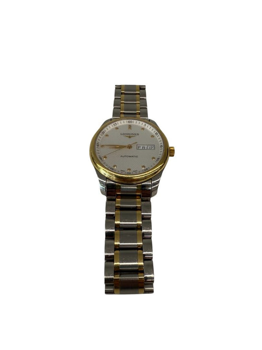 Longines Silver & Gold Automatic 12 Diamond Watch. Size: OS