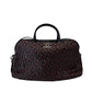 Chanel Black / Bordeaux Woven Leather Bowling Bag.