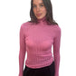 Peter Petroc Brighton Pink Long Sleeve Silk Roll-Neck Knit. Size: 34
