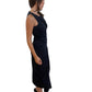 Rabens Saloner Black Long Ruched Detail Dress. Size: S