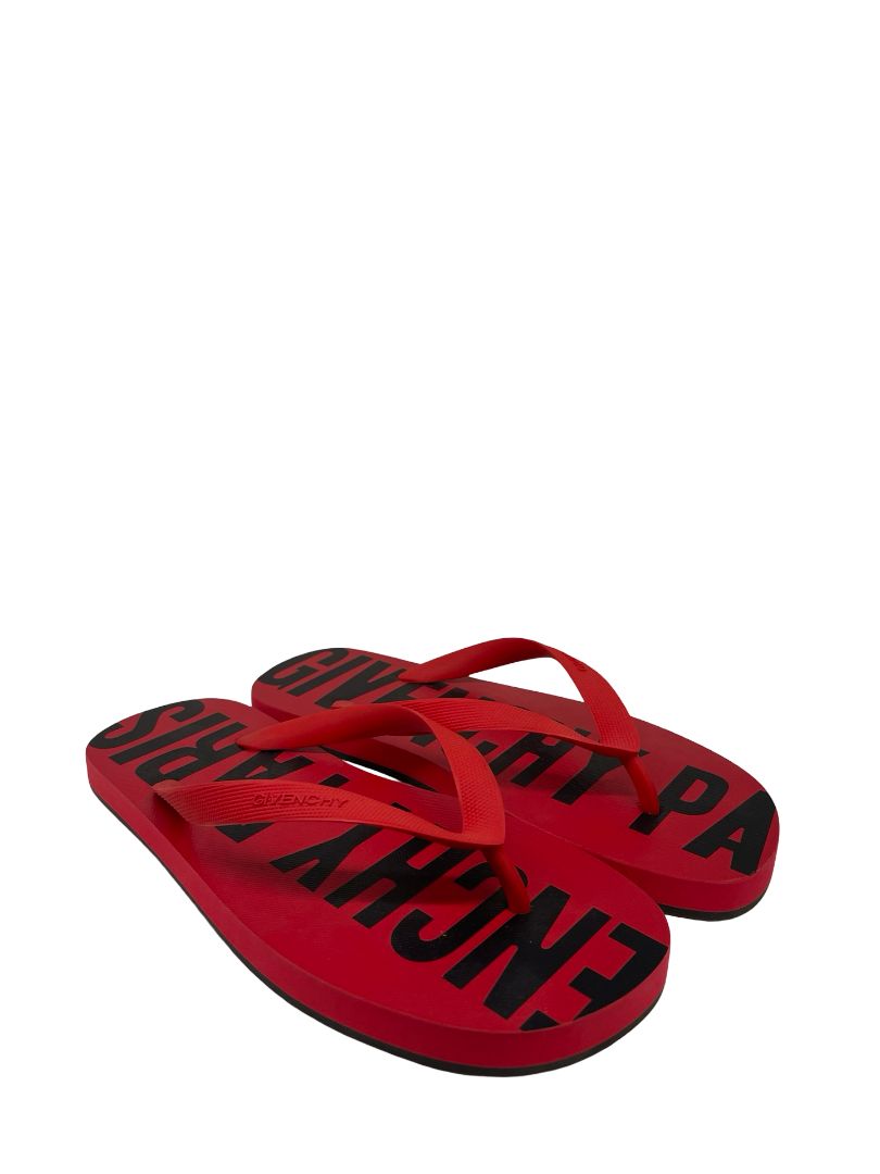 Givenchy Printed Red Thong. Size: 39
