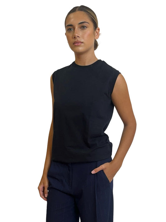 Y's Yohji Yamamoto Black Muscle Top. Size: 4