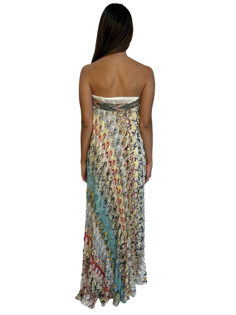 Missoni Multi-Colour Crochet Knit Maxi skirt. Size: 46