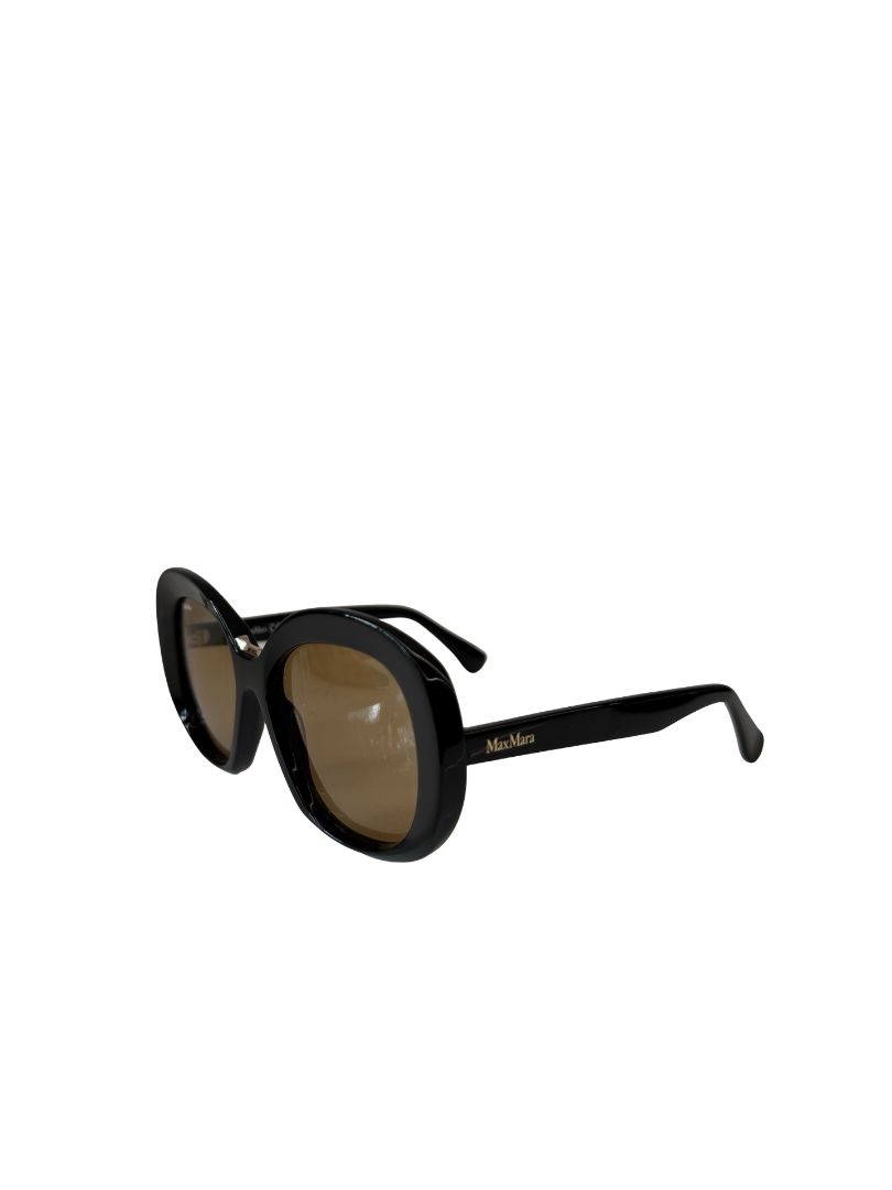 MaxMara Black/Orange 'Edna MM0087' Sunglasses W Gold Bridge.