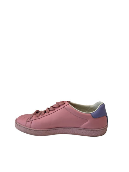 Gucci Pink Interlocking G Logo Leather Sneakers. Size: 37.5