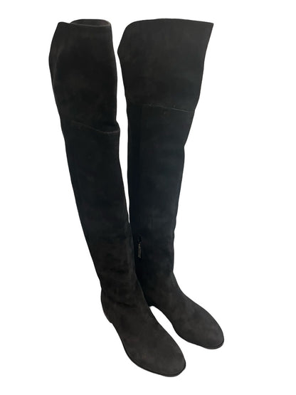 Jimmy Choo Black Over-The-Knee Suede Boots. Size: 38.5