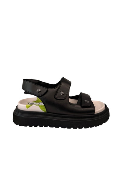 John Richmond Black/Multi Platform Dad Sandals. Size: 39