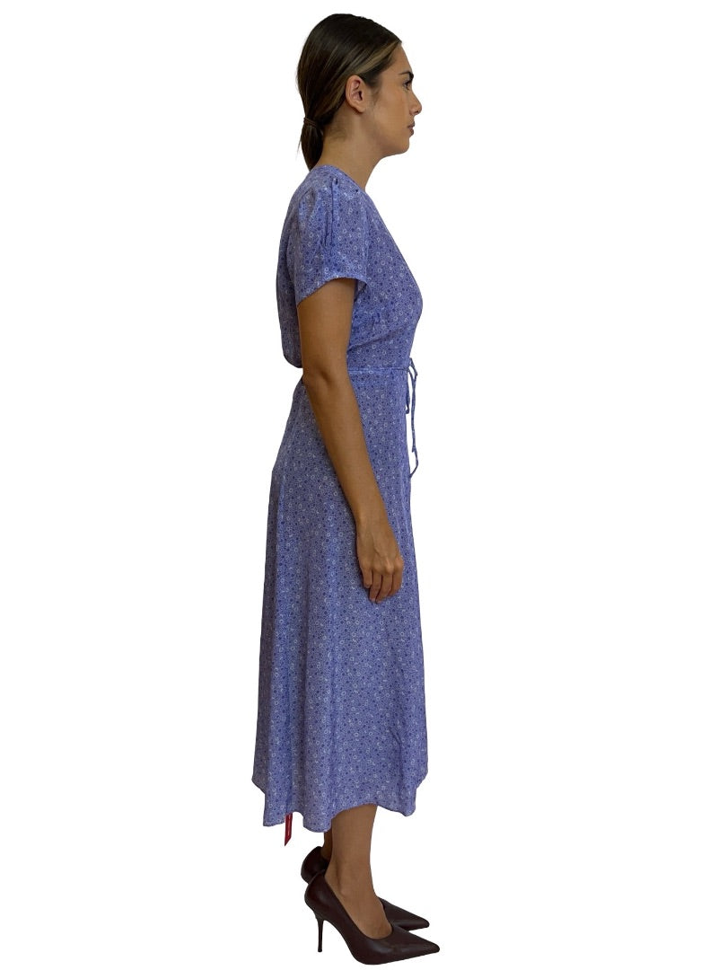 Realisation Purple Silk  'Teale' Wrap Dress. Size: M