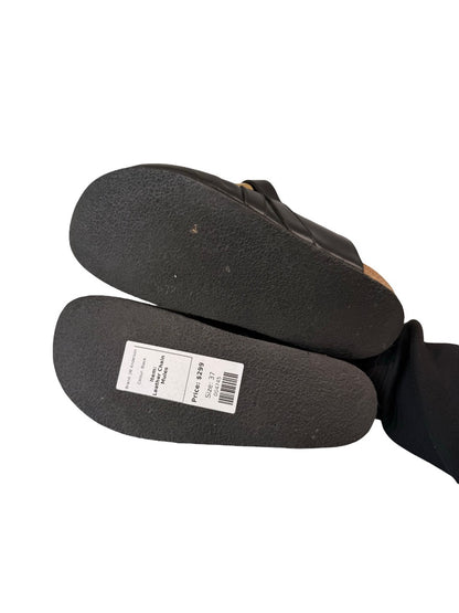 JW Anderson Black Leather Chain Mules. Size: 37