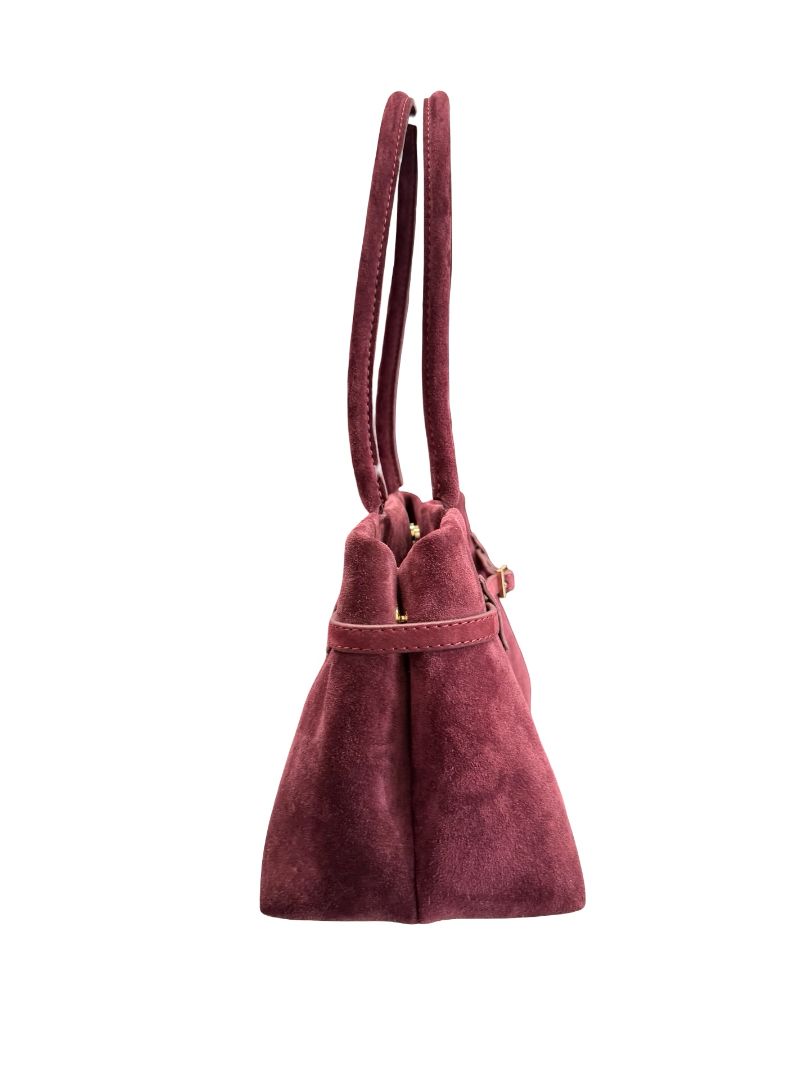Manu Atelier Merlot 'Le Cambon East West' Suede Handbag.
