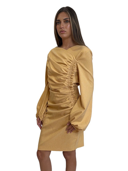 C&M Camilla and Marc Dusty Orange Ruched Dress. Size: 10