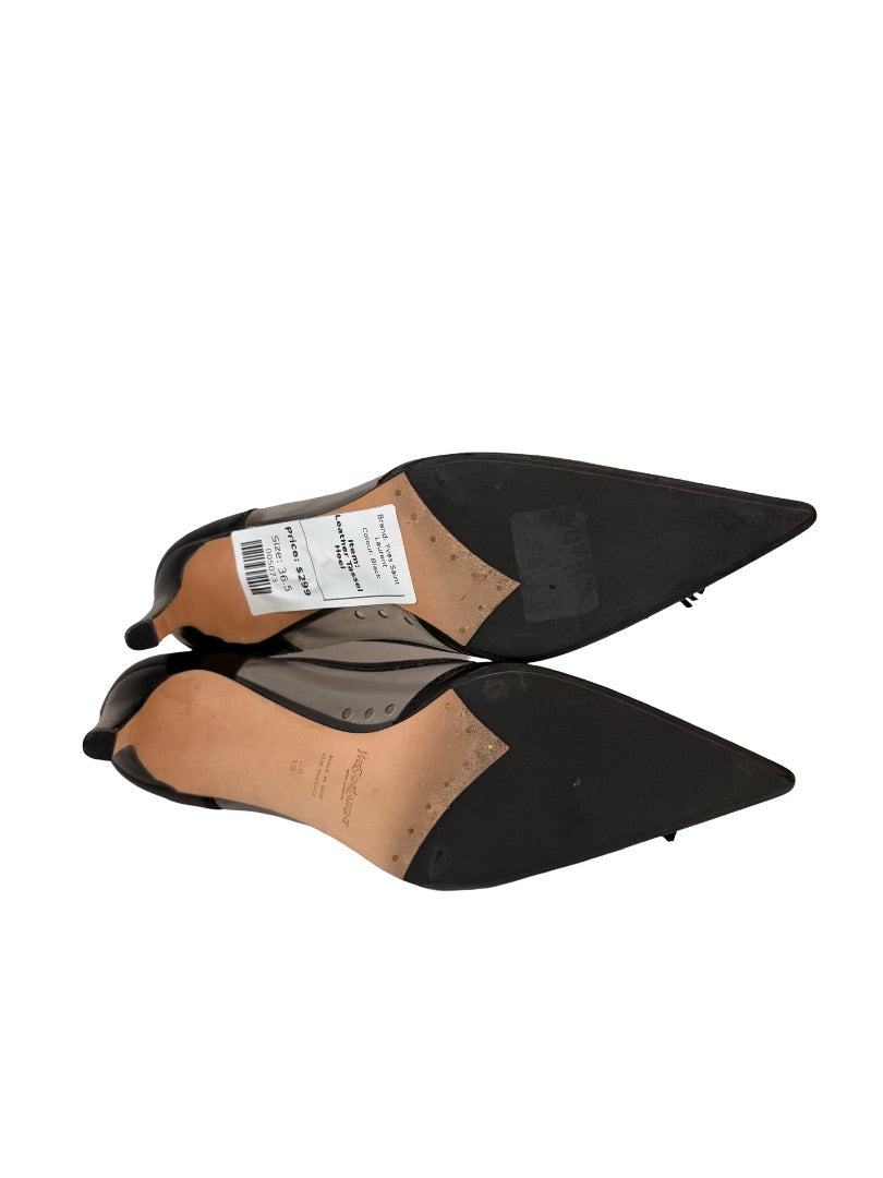 Yves Saint Laurent Black Leather Tassel Heel. Size: 36.5
