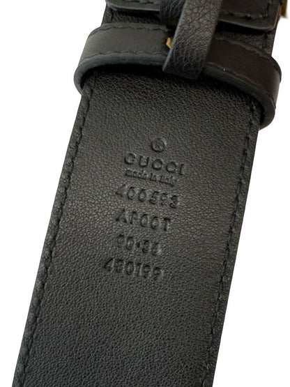 Gucci Black GG Marmont Leather Belt.