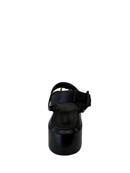 Celine Black Platform Sandals W Gold Hardware. Size: 37