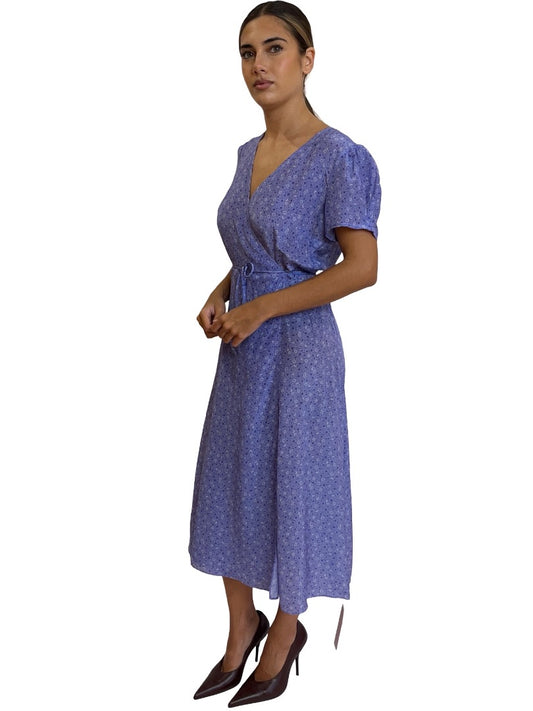 Realisation Purple Silk  'Teale' Wrap Dress. Size: M