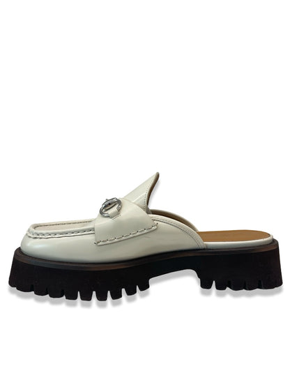 Gucci Grey Horsebit Mules W Silver Hardware. Size: 40