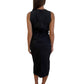 Rabens Saloner Black Long Ruched Detail Dress. Size: S