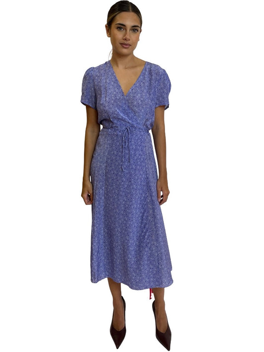 Realisation Purple Silk  'Teale' Wrap Dress. Size: M