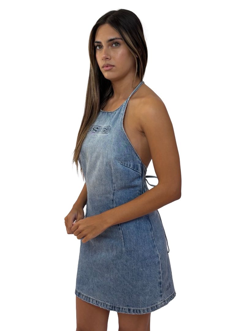 Ksubi Blue Denim Mini Dress. Size: S