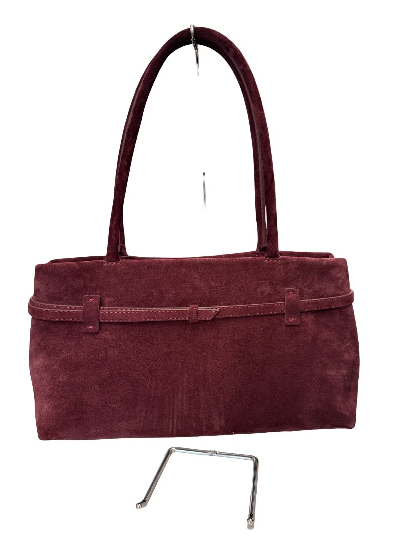 Manu Atelier Merlot 'Le Cambon East West' Suede Handbag.