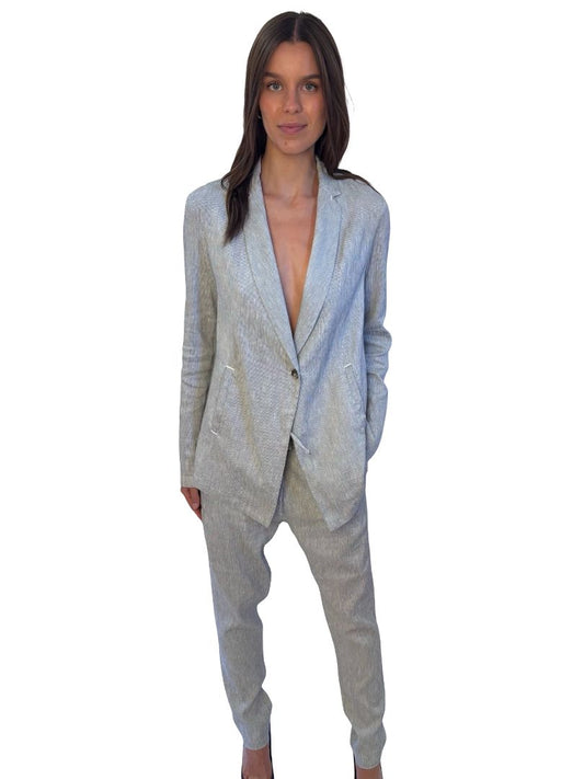 Transit Par Such Grey Pattern Blazer & Pant Set. Size: 4 & 2