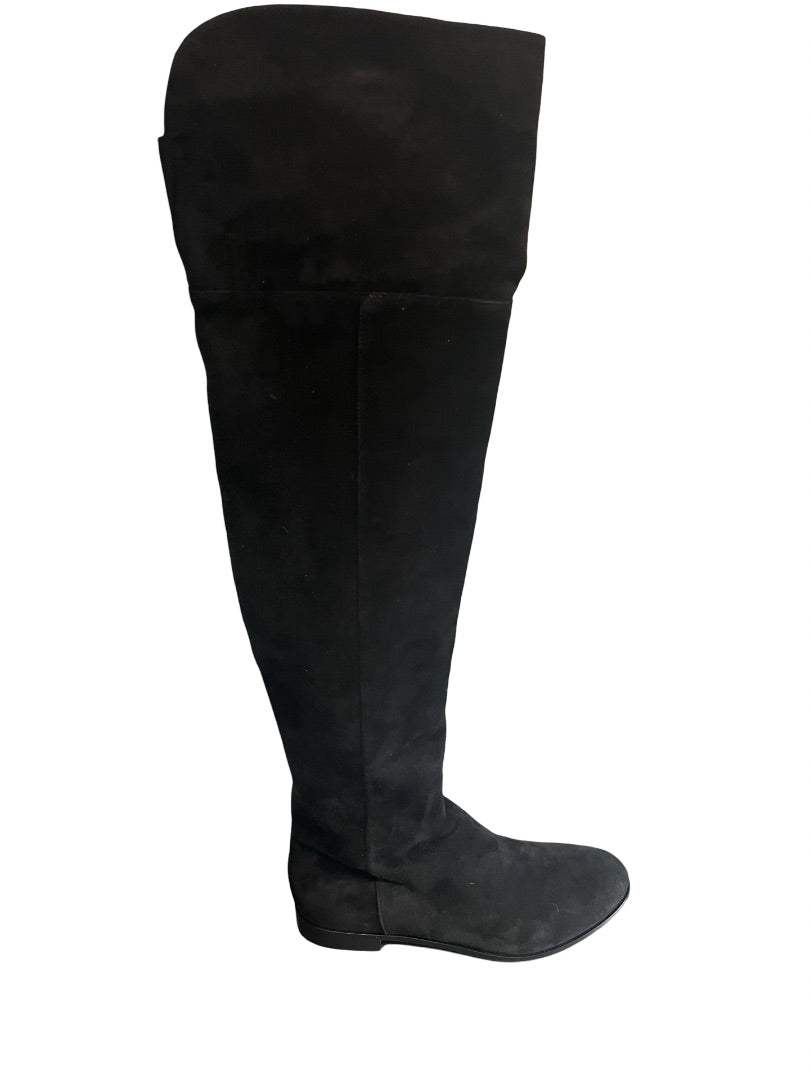 Jimmy Choo Black Over-The-Knee Suede Boots. Size: 38.5