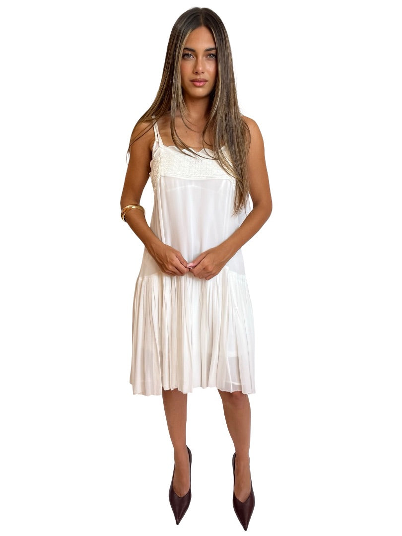 Isabel Etoile Marant White Sheer Mini Dress. Size: 36