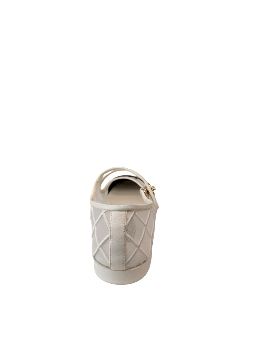 Chanel White Mary Jane Mesh Ballet Flats. Size: 38C