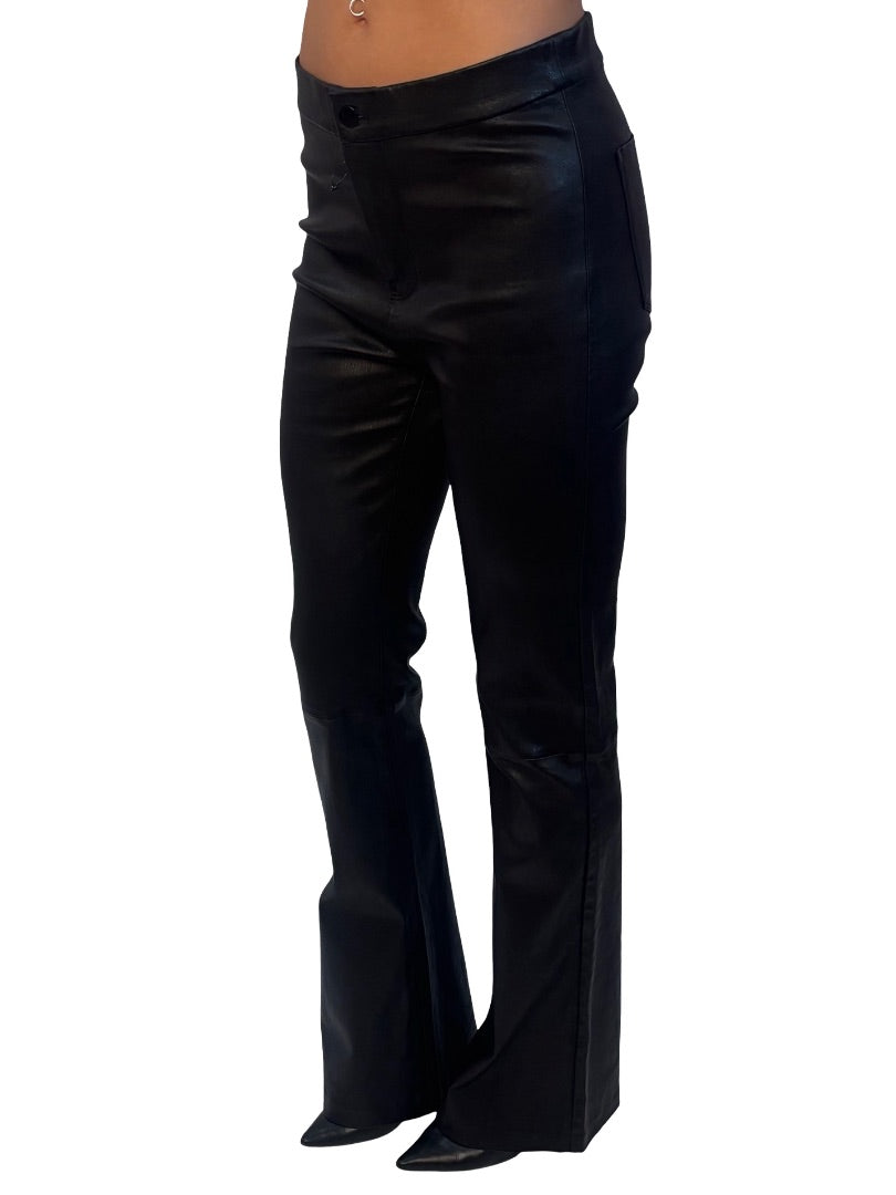 J Brand Black Leather Flare Pants. Size: 29